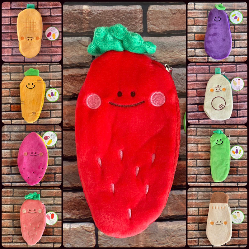 

[Daiso] Fluffy pencils case vegetables and fruit