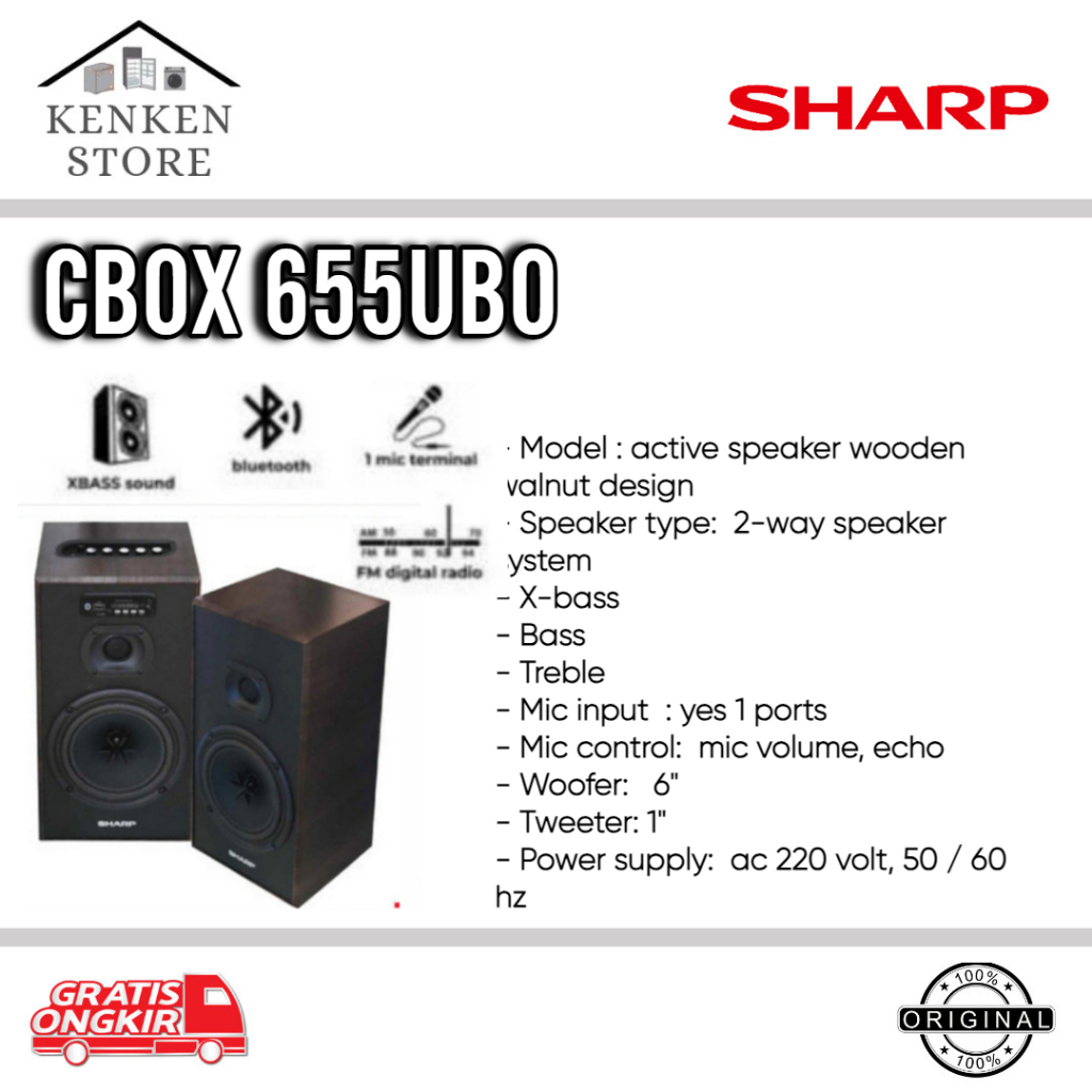 SHARP SPEAKER BLUETOOTH CBOX-65UBO