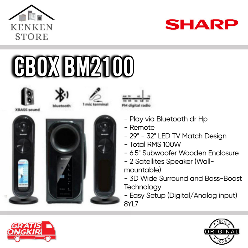 SHARP SPEAKER BLUETOOTH CBOX-BM2100