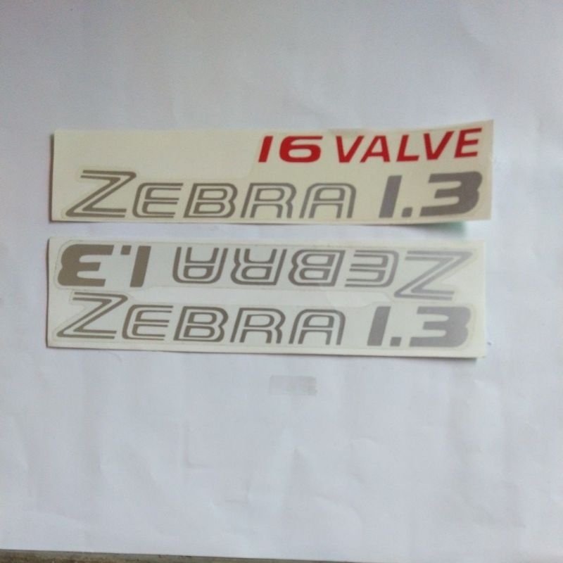 stiker pintu mobil tulisan zebra 1.3 16 VALVE