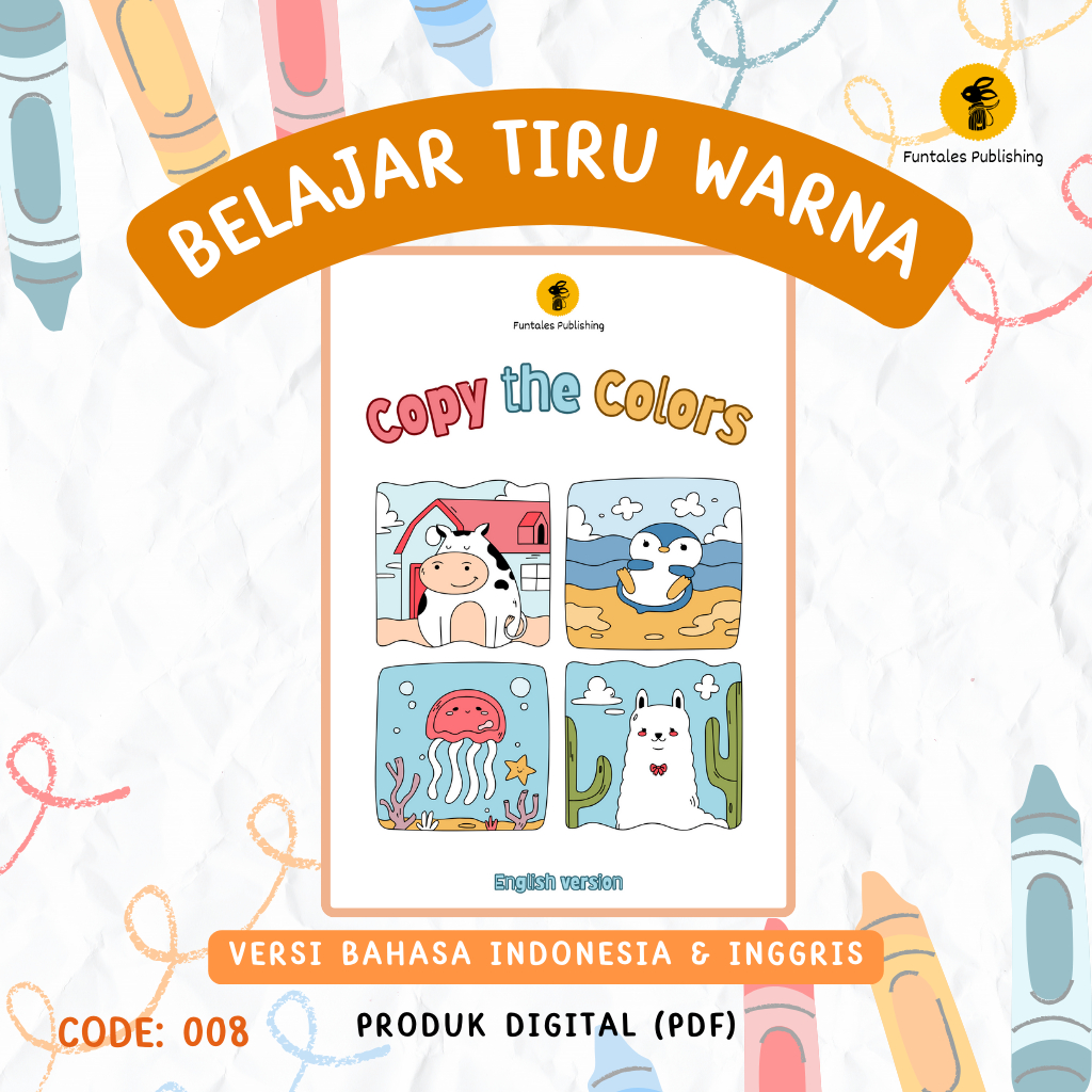 

[008] Copy the Color Ayo Tiru Warna Busy book Buku Aktivitas Anak ebook printable worksheet Mewarnai gambar lucu