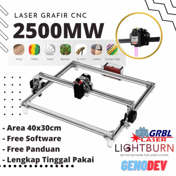 Mesin Laser Kayu 2500 mW Laser Grafir DIY Kit Portable Limited