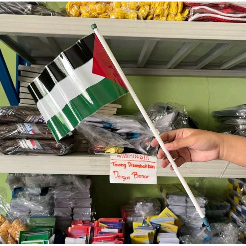 Bendera Tangan Palestina | Bendera Stik Palestina | Bendera Tangkai Stik Palestina | Bendera Pawai K