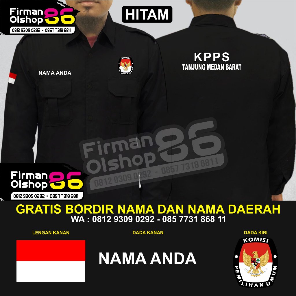 BIG SIZE Kemeja KPPS LENGAN PENDEK baju KPPS seragam LENGAN PANJANG KPPS kemeja KPPS Kelompok penyel