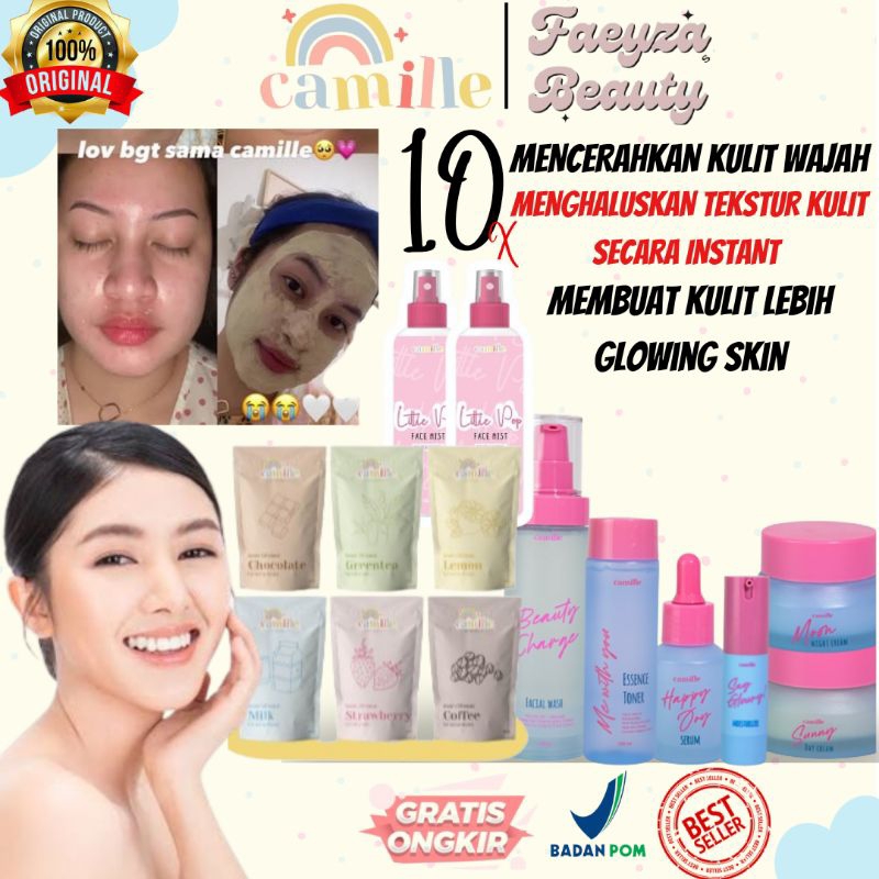 CAMILLE BEAUTY OFFICIAL STORE  MASKER ORGANIK CAMILLE MASKER WAJAH CAMILLE FACEMIST, LITTLE FACEMIST
