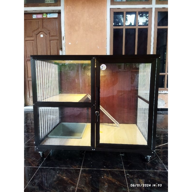 kandang kucing alumunium almunium aluminium ukuran PxLxT 90x60x70