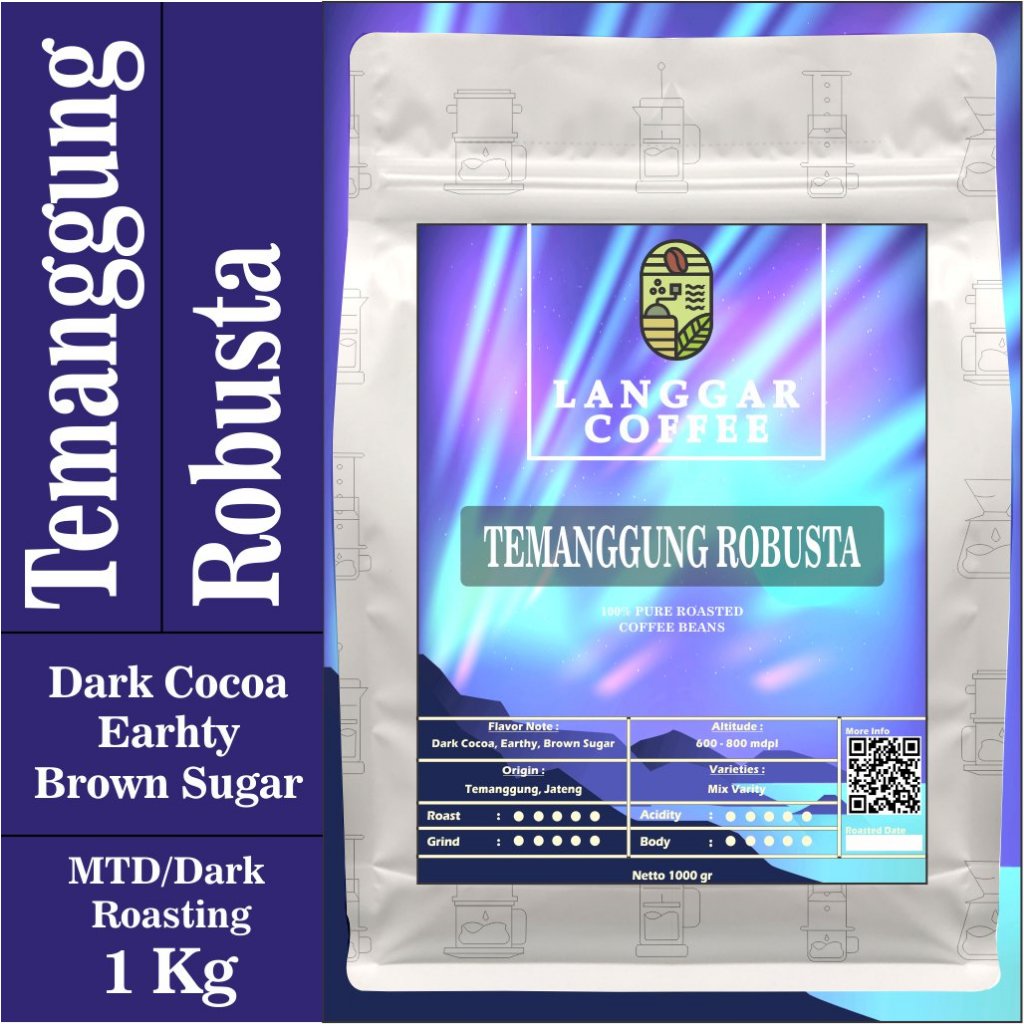 

Biji Kopi Robusta Temanggung 1 Kg Espresso Base Kopi Susu Tubruk Roasting Medium Dark 1000 gr