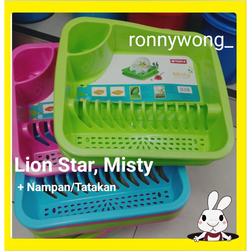 Rak piring plastik dengan Tatakan Air, Lion Star-Misty.