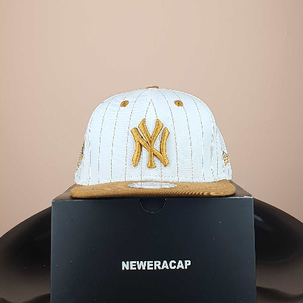 Topi Snapback Ny Salur Logo Coklat Visor Coklat Unisex Topi Bisbol