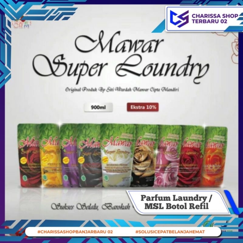 Parfum Laundry Mawar / Pengharum Pewangi Laundry Pakaian / Pewangi Mawar Botol Refil