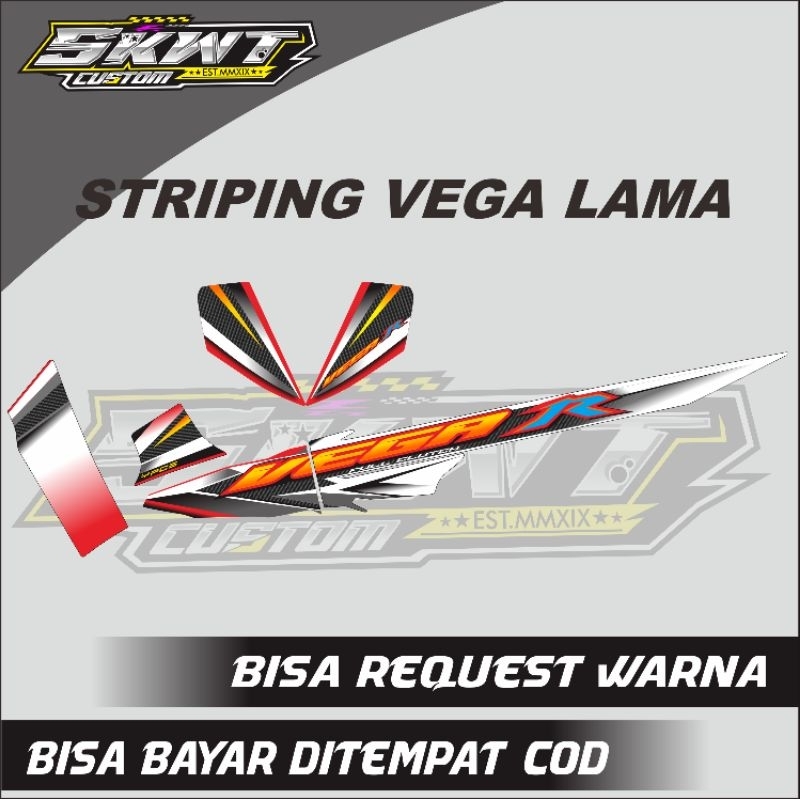 STRIPING VEGA LAMA VEGA KOTAK MERAH PUTIH