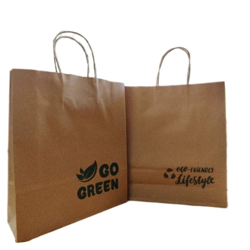 

Paper bag shopping packing motif go green/love earth (29×24×8 cm)