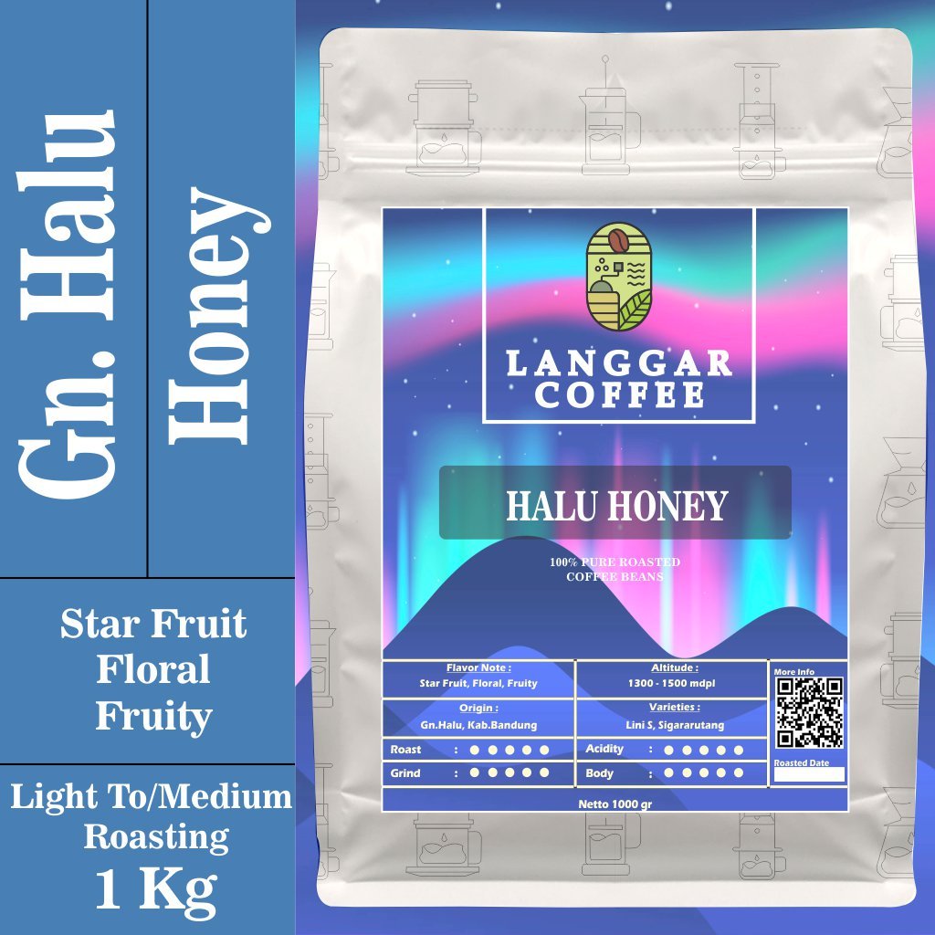 

Biji Kopi Arabika Halu 1 kg Proses Honey Roasting Biji Kopi 1Kg