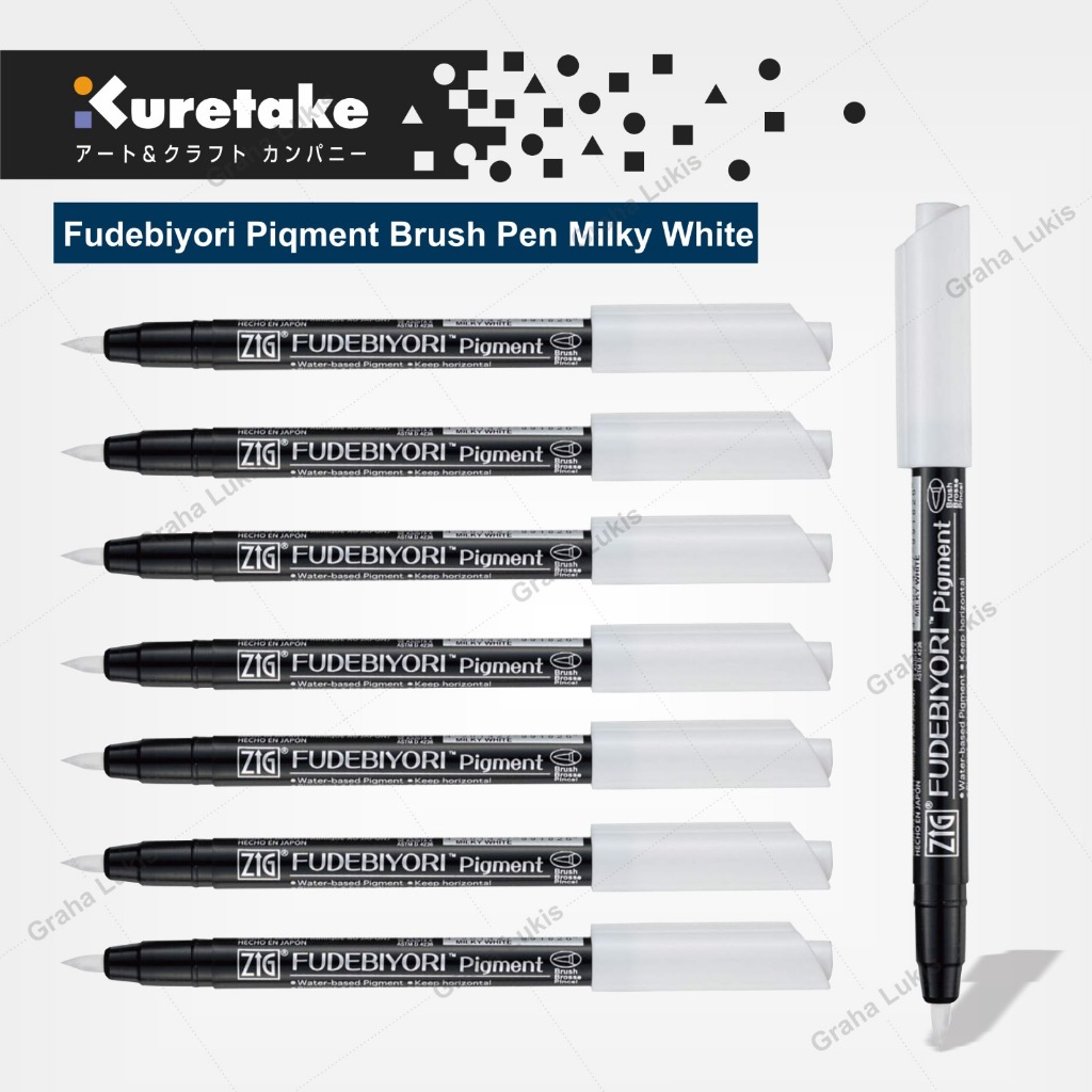 

Kuretake Zig Fudebiyori pigment Brush Pen 000 Milky White