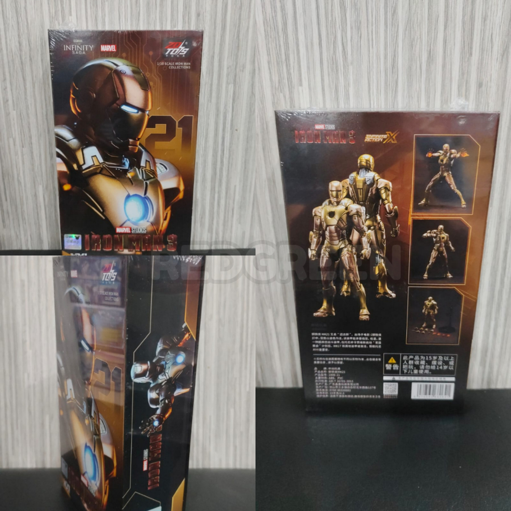 mainan anak koleksi action figure zd toys ironman 3 mark 21 iron man