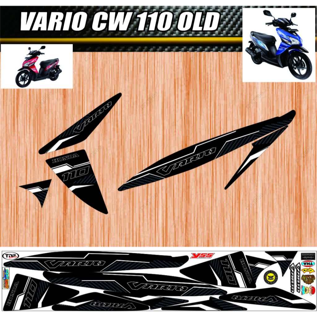 STRIPING MOTOR HONDA VARIO KARBU OLD 110 STICKER CUSTOM DECAL VARIAN DAN SEMUA VARIASI TERBARU