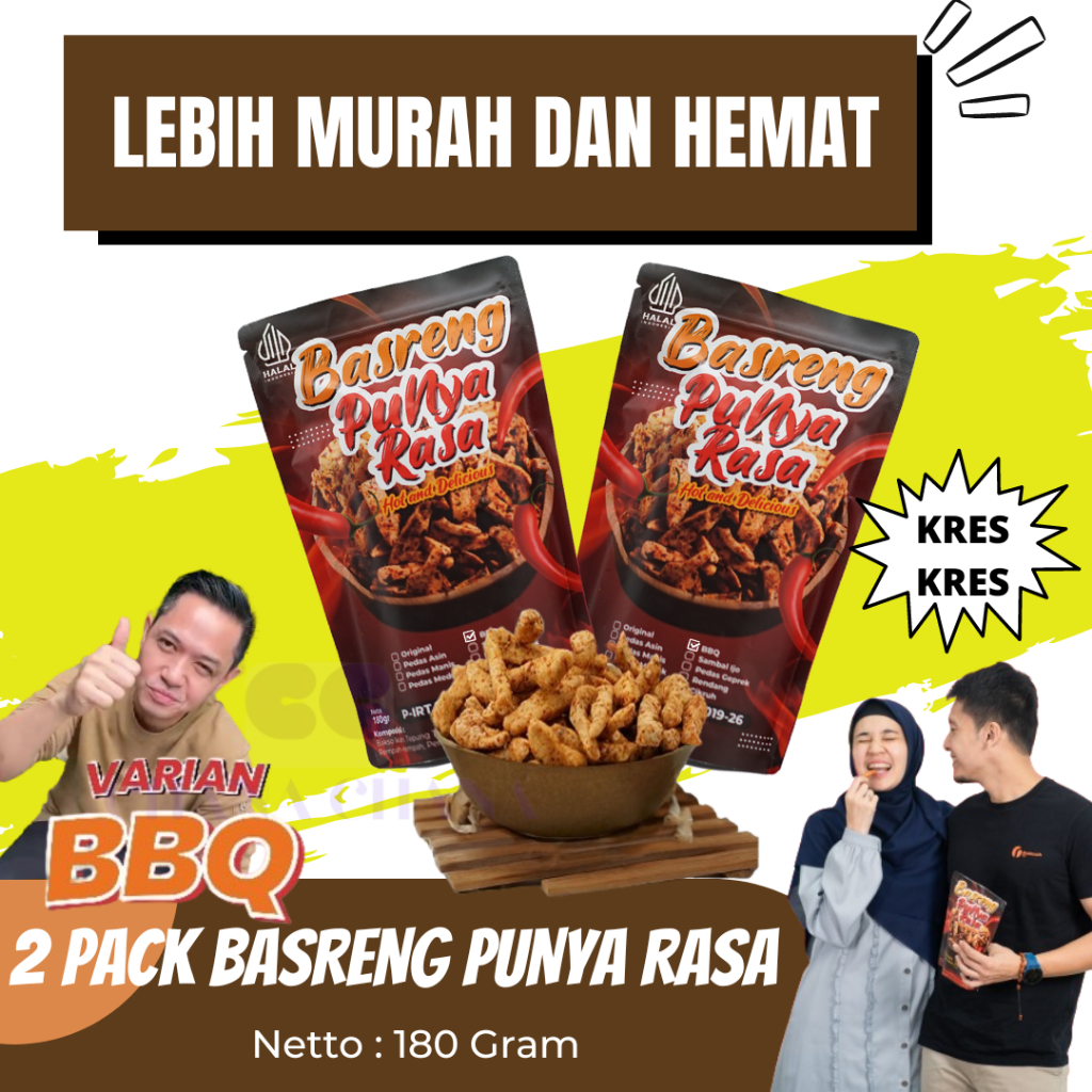

Basreng BBQ isi 2 pcs Basreng BBQ Kriuk Renyah nya Bikin Ngiler Basreng Punya Rasa