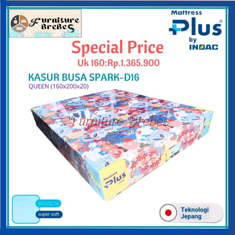 Busa inoac Mattres Plus Spark density 16 busa biru / kasur busa inoac 160x200 tebal 30cm / busa mura