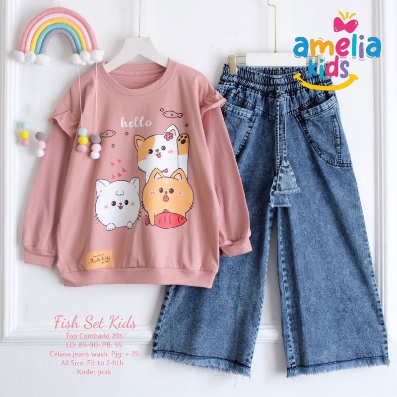 fish set kids/ setelan anak perempuan produk Amelia kids