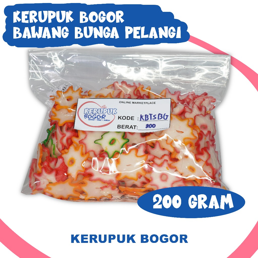 

Kerupuk Bawang Mentah - Bunga Pelangi 200 Gram