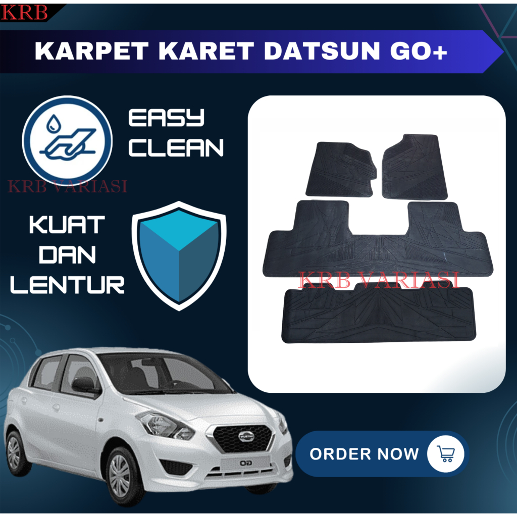 Karpet Karet Lantai Mobil Datsun GO+ 2014 - 2020 Karpet Karet Datsun GO+ Karpet Datsun Fullset 1 Set