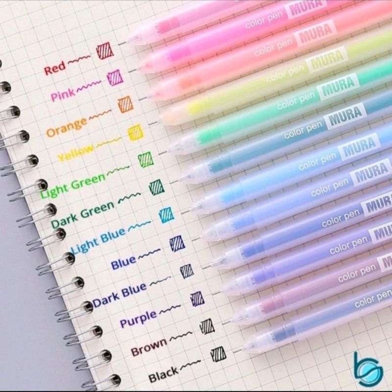 

YENYEN_ATK Pulpen Pena Warna Warni Aesthetic 0.5mm Mira/ Color Gel Pen 12 Warna