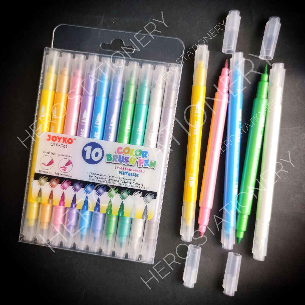 

Color brush pen pena warna metallic dual tip joyko CLP-061
