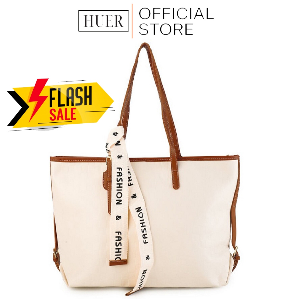 HUER ~ Tas Wanita Invya Embossed Tote Bag 9536-280