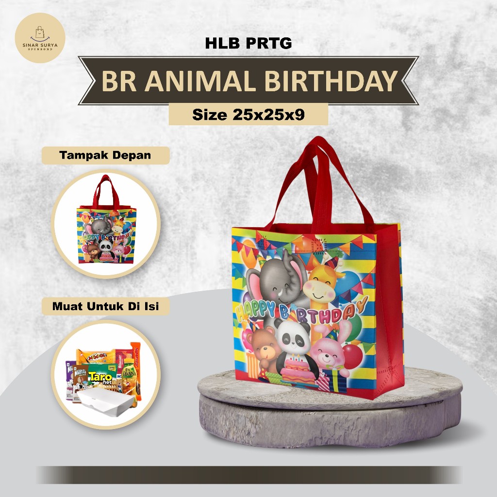 

Goodie Bag Ulang Tahun Anak Tas Ulang Tahun Tas BentoTas Animal Laminasi 25X25X09