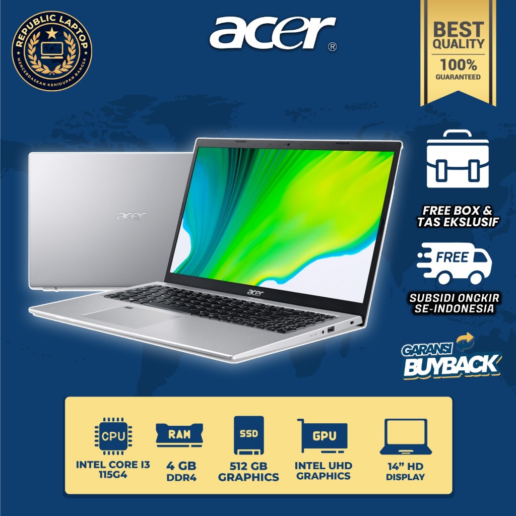 LAPTOP OFFICE ACER I3 GEN 11 SLIM RINGAN