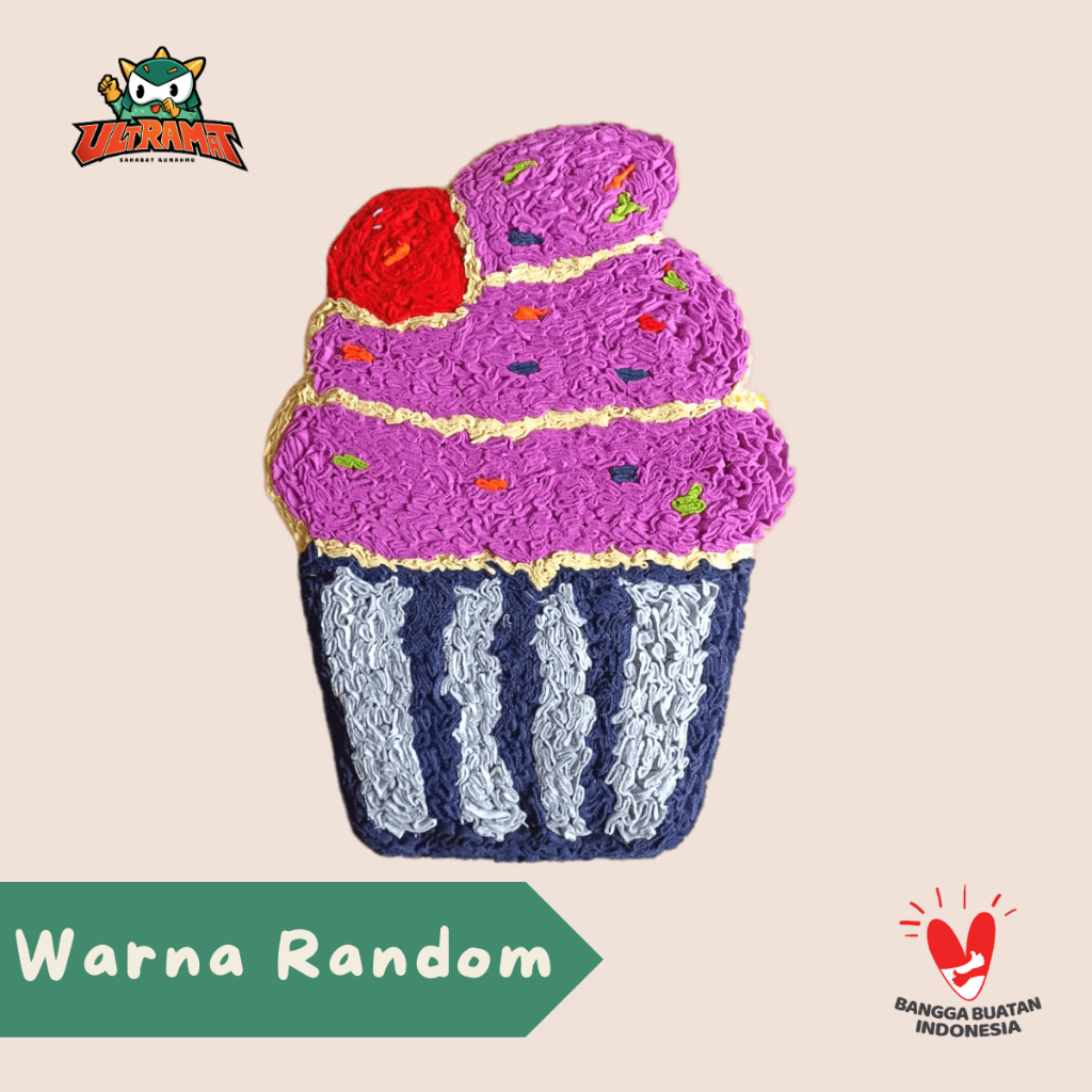 Keset Kaki Karakter Lembut Menyerap Air Motif Cupcakes