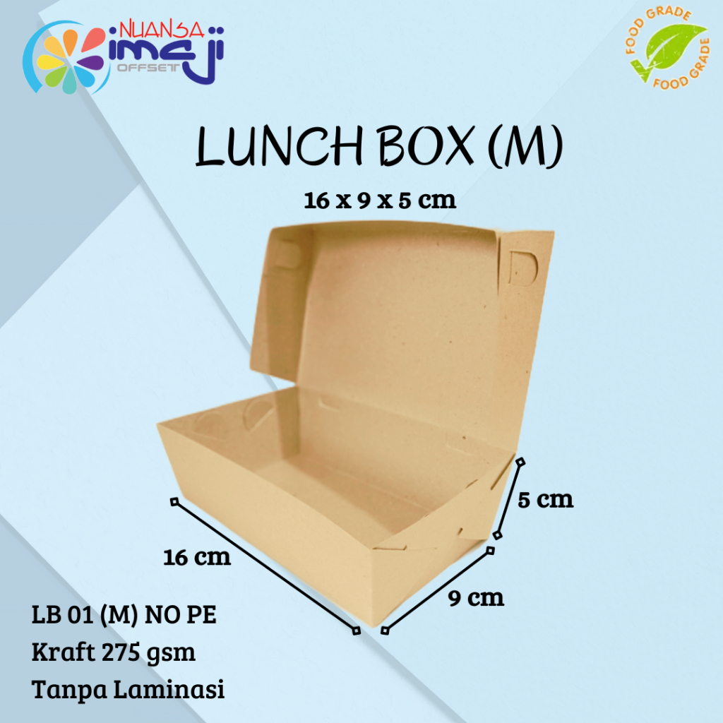 

Lunch Box (M) Uk. 16x9x5 cm, Tanpa Laminasi