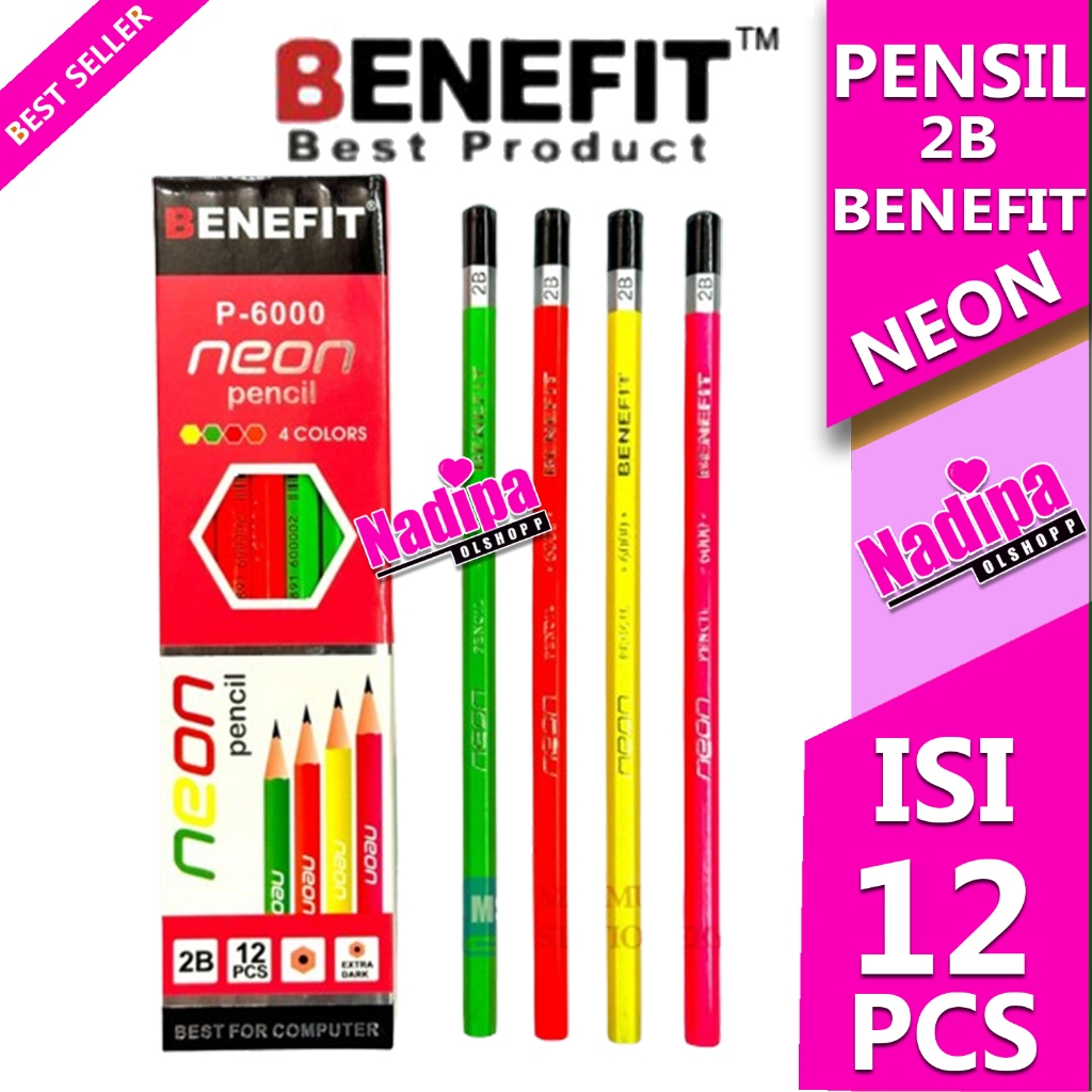 

PENSIL NEON BENEFIT P - 6000 2B 4 COLOR 1 PACK ISI 12 PCS nadipa olshopp