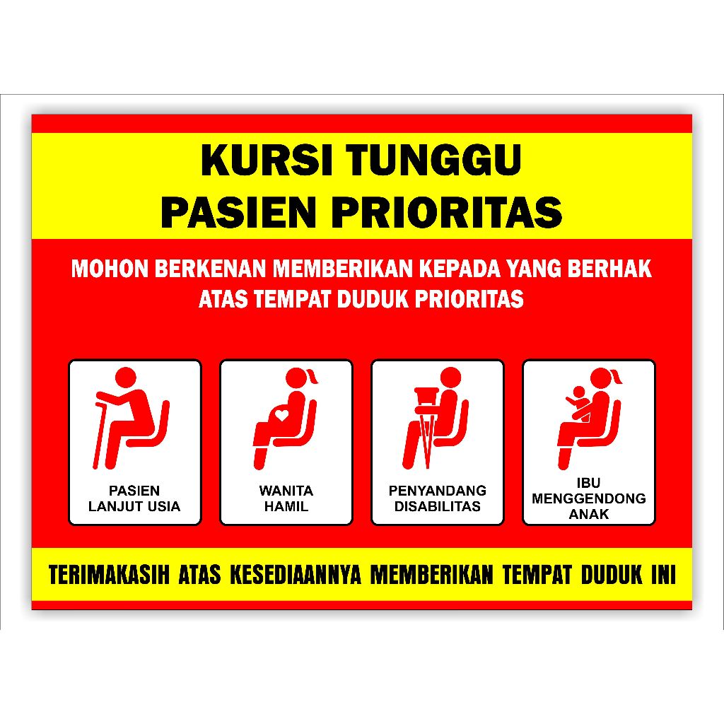 Akrilik Kursi tunggu pasien prioritas