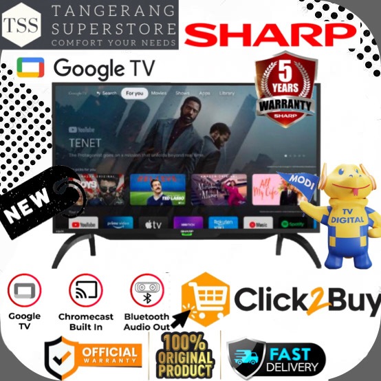 LED SHARP 2T-C42EG1I C42EG1 42EG1 TV 42INCH GOOGLE TV SMART TV DVB-T2 FHD TV SHARP