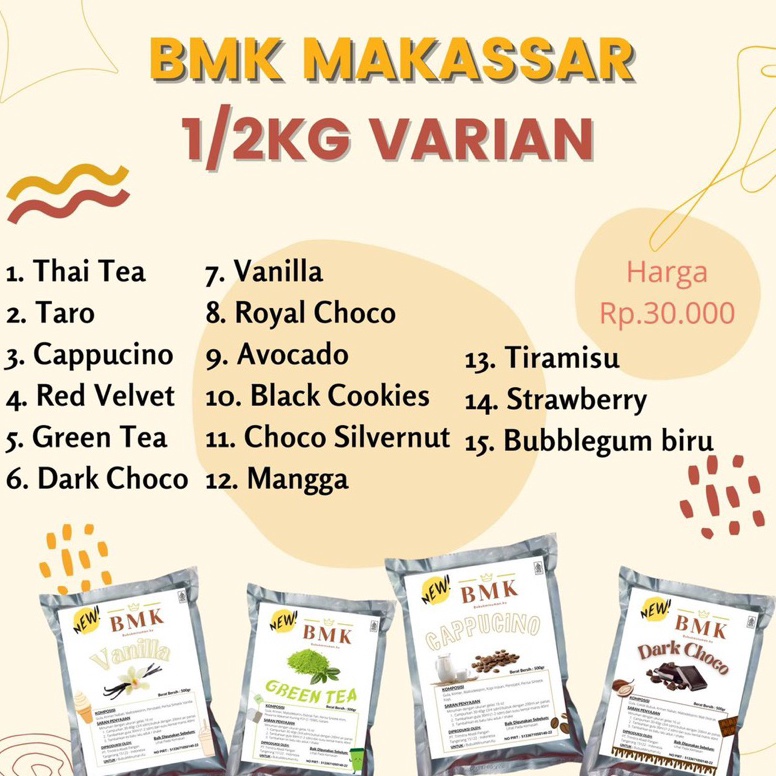 

ART E56U Bubuk Minuman BMK 5 gram setengah kg