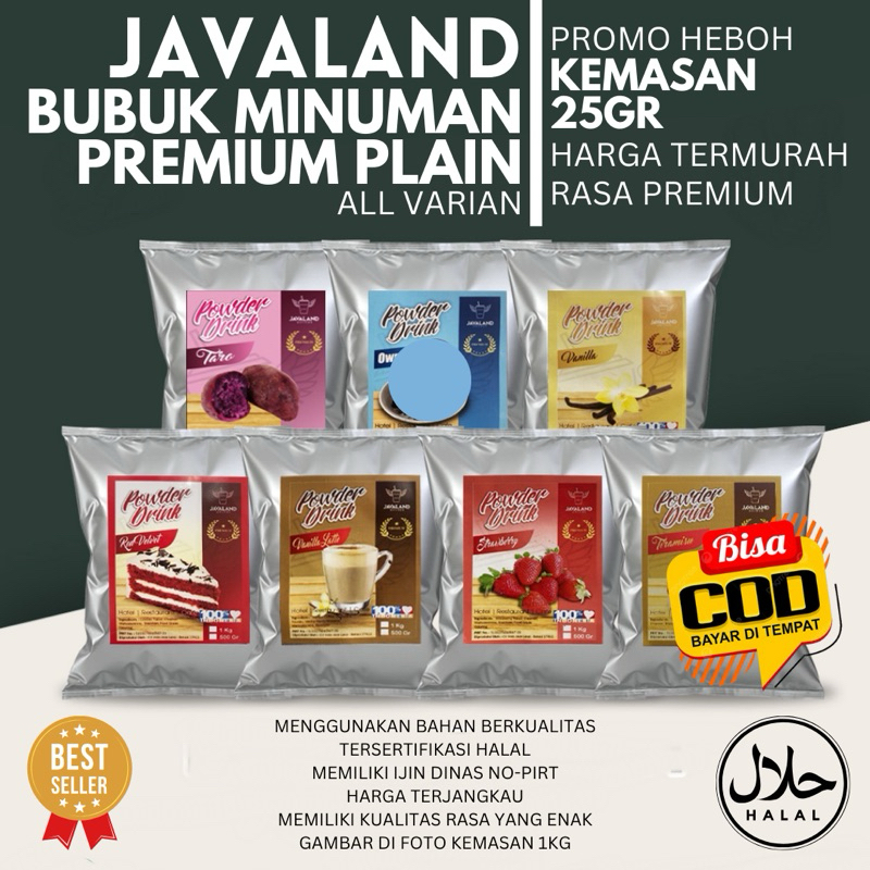 

Javaland Premium Plain Bubuk Minuman Boba Kekinian Aneka Rasa 1kg