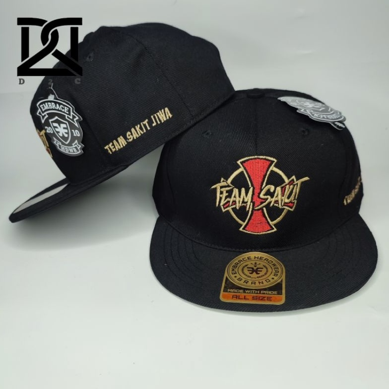 Reay Tpi Snapbak Pria Wanita r Team Sakit Jiwa Hitam RF