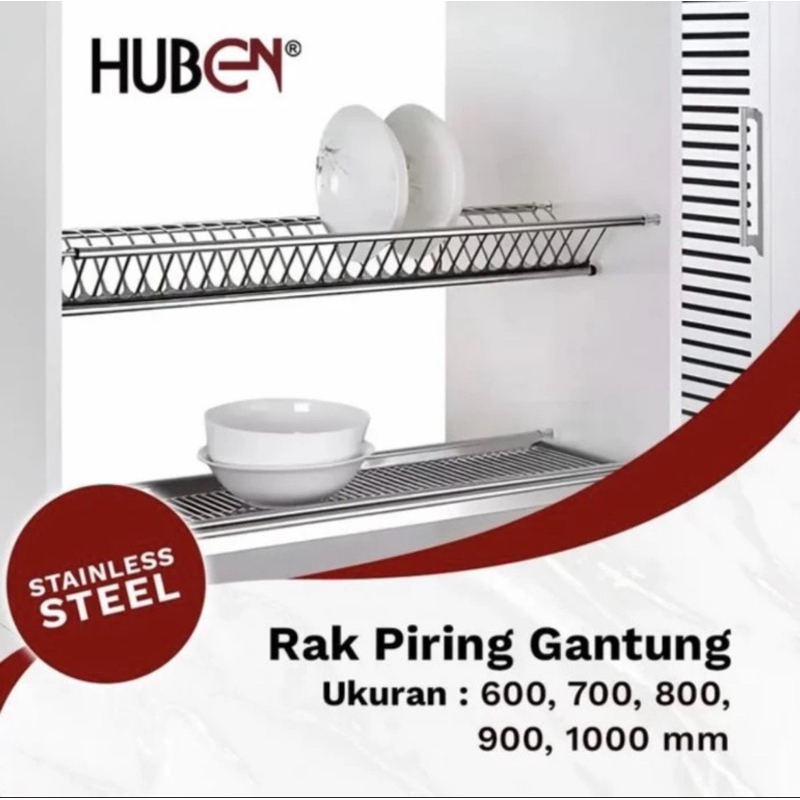 100cm Rak Piring & Gelas Stainless Steel Kitchen Kabinet Dish Rack