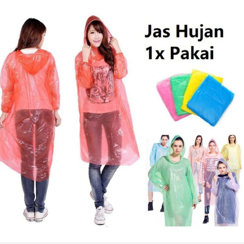 Jas Hujan Plastik | Jas Hujan Sekali Pakai | Setelan Jas Hujan Plastik | Jas Hujan Plastik