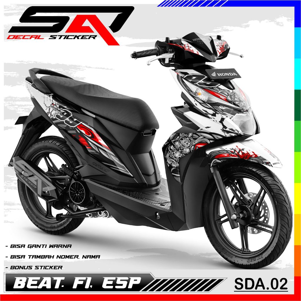 Decal Stiker Custom Full Body BEAT Esp,Fi,Street - DeKal Sticker Variasi Motor BEAT Esp SDA.02