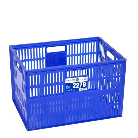 Penjualan Terbanyak 39x28x25 Box Container Green Leaf 2278 Plastik  Keranjang Industri Plastik  Rak 