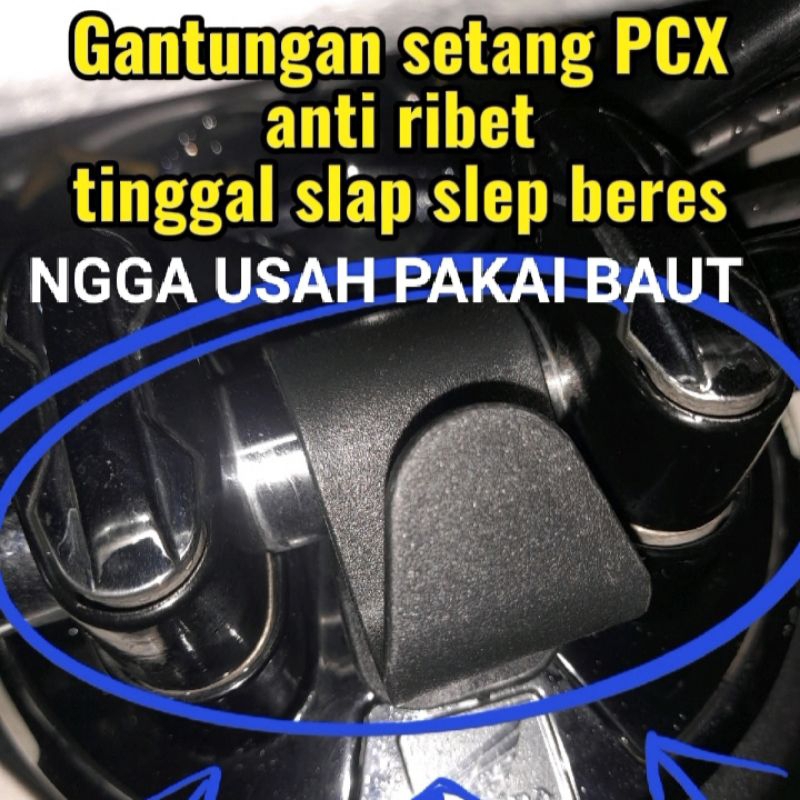 Gantungan barang PCX cantolan stang motor PCX gantungan kait barang di setang tanpa baut sekrup