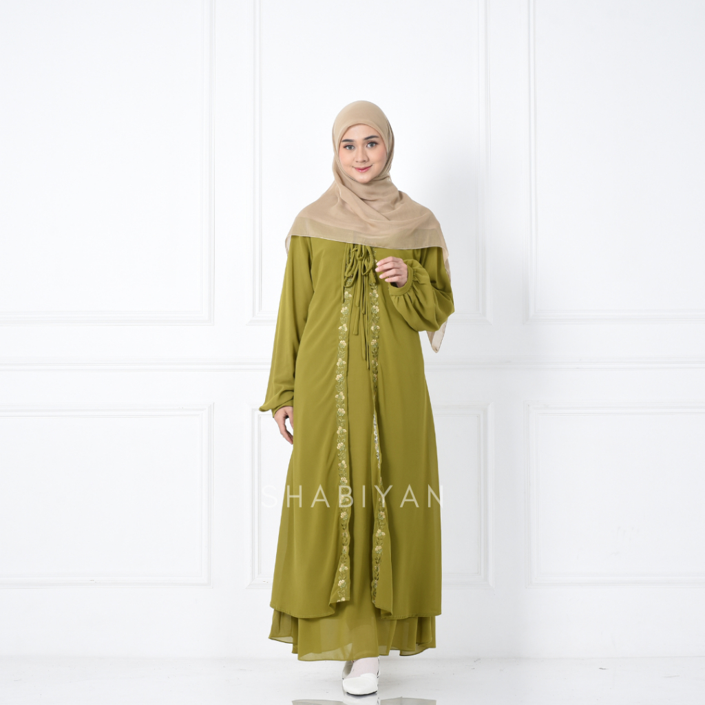 SHABIYAN Gamis Ceruty Bordir | Eira 509-Green