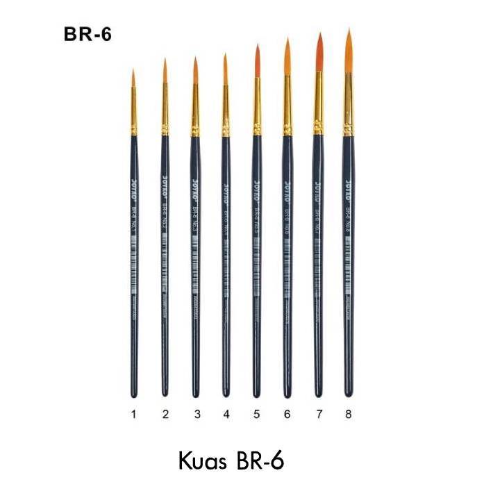 

Brush Pen BR-6 Joyko | Kuas Lukis no 1-8 isi 12pcs