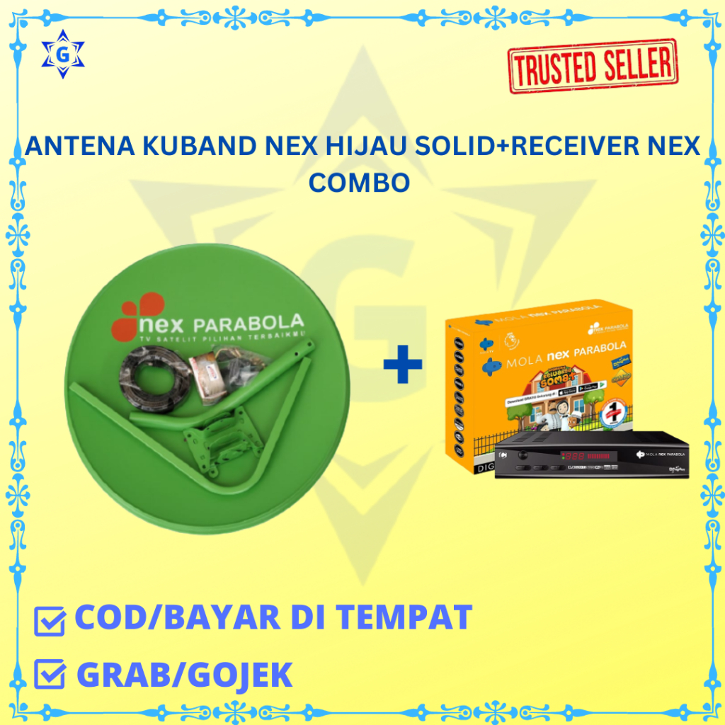 PARABOLA KUBAND KOMPLIT SET ANTENA NEX PARABOLA SOLID 60 CM +RECEIVER NEX COMBO