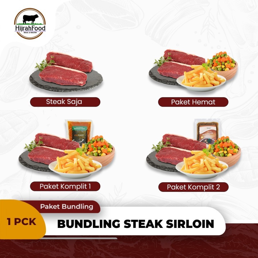 

BUNDLING Daging Steak Sirloin AUS Single Pack Paket Hemat Komplit