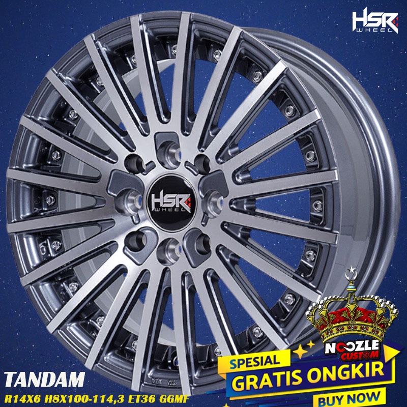 Velg Mobil Brio Agya Ring 14 HSR Whell Pelek Racing Xenia R14 Baut 4