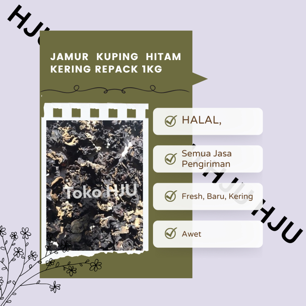 

Jamur Kuping Hitam Kering Repack 1kg