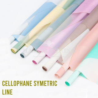 

[ 5 Lembar ] Cellophane Symetric Line Flower Wrap - JWF